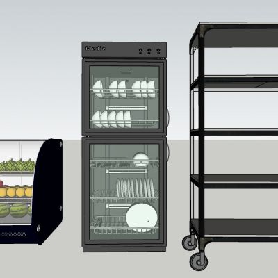 现代风格冰柜消毒柜移动柜组合