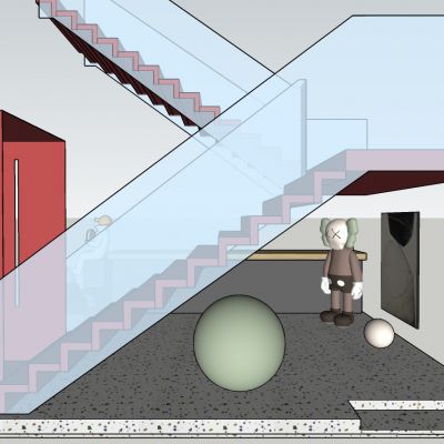 现代风格趣味性楼梯组合