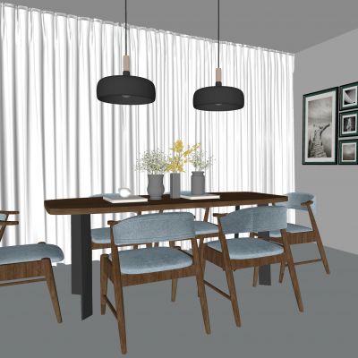 中式餐桌椅组合