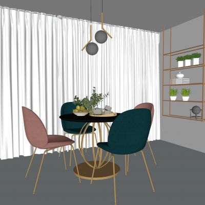 现代餐桌椅组合