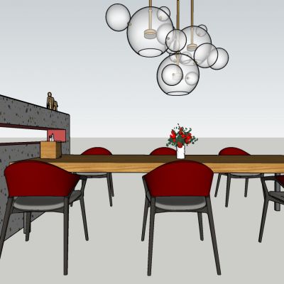 现代风格休闲区餐桌组合