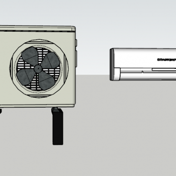 热水器，热水器外机3D模型