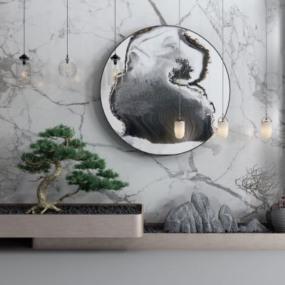 新中式松树 景观小品