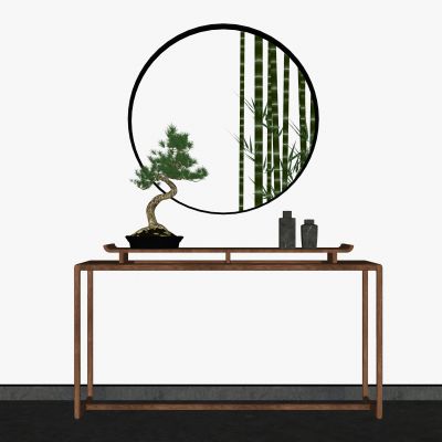 中式案台植物饰品