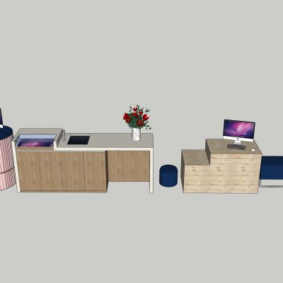 现代精品收银台 电脑