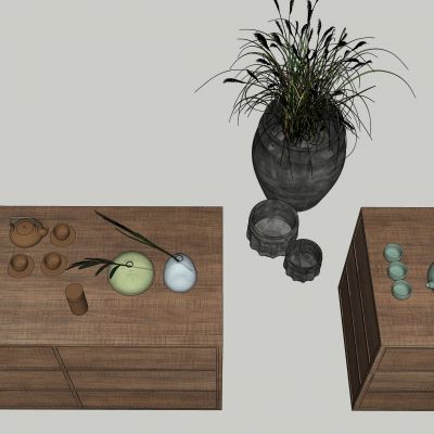 茶具摆件植物
