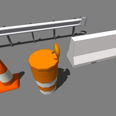 现代路障警示灯防护栏