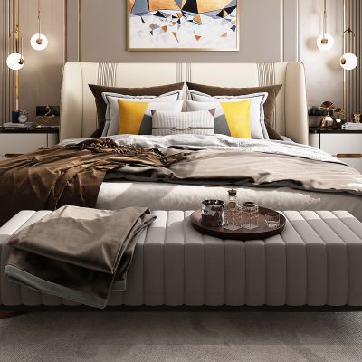 现代卧室，轻奢卧室，主卧，卧室，