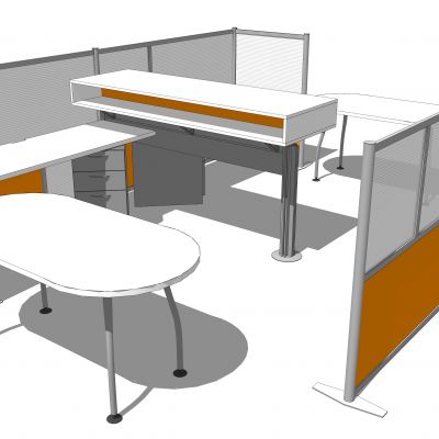 现代风格办公桌椅组合