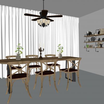 新中式餐桌椅组合