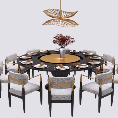 新中式餐桌椅组合