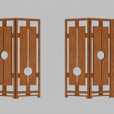 中式风格实木屏风