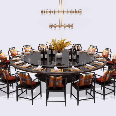 新中式餐桌椅组合