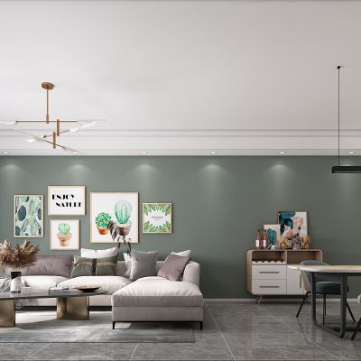 北欧客餐厅，客餐厅，客厅，餐厅，厨房，