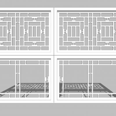 新中式风格镂花窗