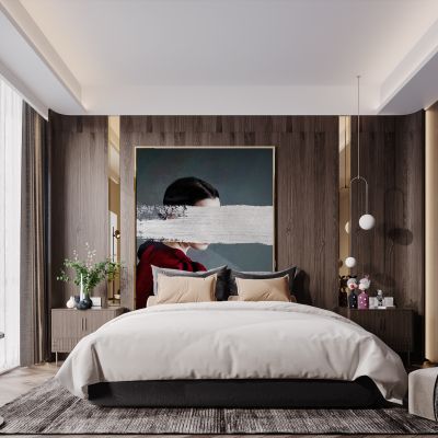 现代简约北欧轻奢风格卧室