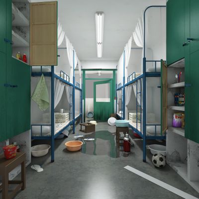 宿舍寝室公寓住房集体效果图