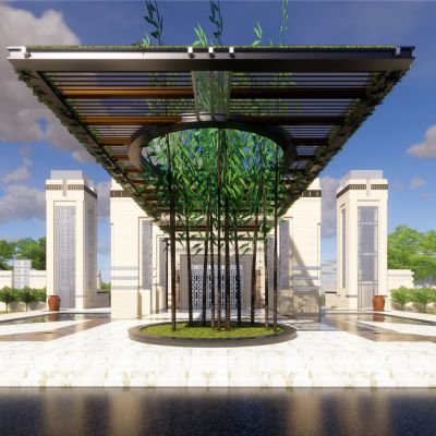 新古典风格会所示范区山地