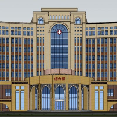 新疆伊斯兰风格医院鸟瞰