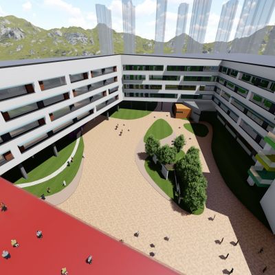 学府中学模型动画