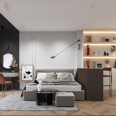 现代卧室女儿房