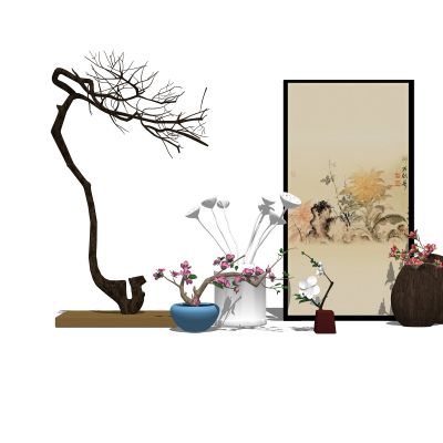 树枝挂画摆件SU模型