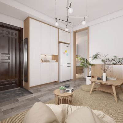 日式客厅，日式简约客厅，简约客厅，单身公寓，