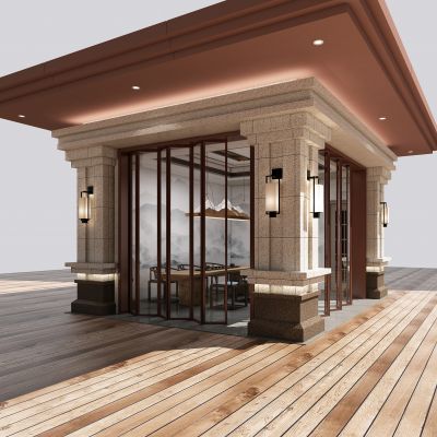 现代门头，外观，凉亭，茶室，