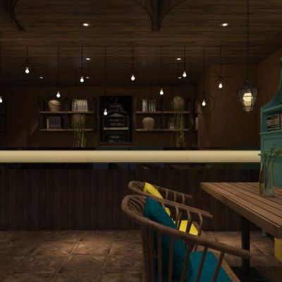 深圳217咖啡厅施工图和效果图