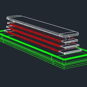 超市生鲜水果蔬菜冷风柜CAD线框