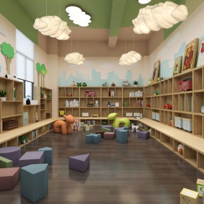 现代儿童游乐区娱乐室