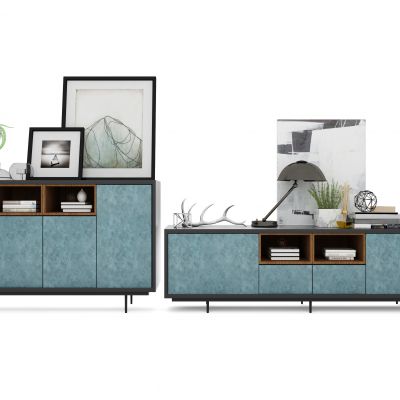 现代新中式玄关柜电视柜组合