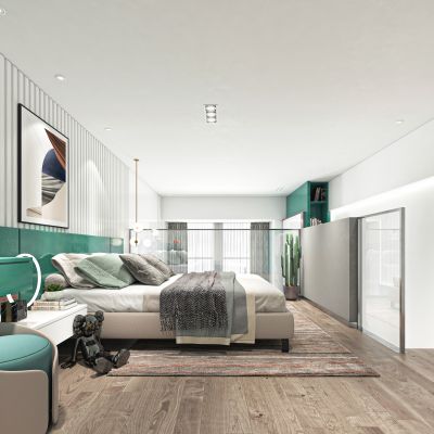 现代LOFT公寓阁楼卧室