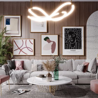 北欧现代简约轻奢风格客厅