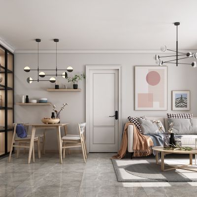 北欧客餐厅，客餐厅，客厅，餐厅，