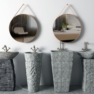 现代洗手台 镜子