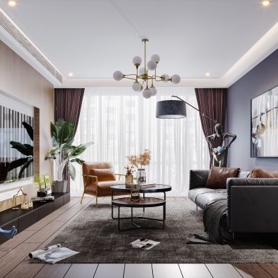 北欧现代简约轻奢风格客厅