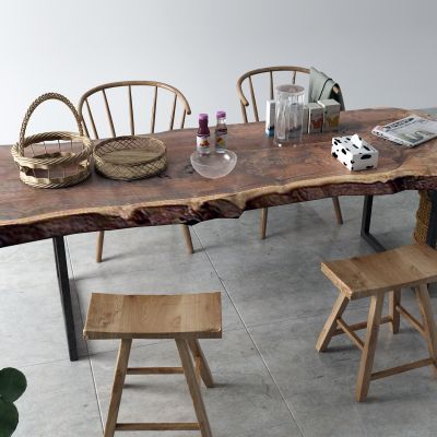 新中式餐桌 餐巾纸 竹筐