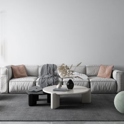 现代布艺沙发 茶几