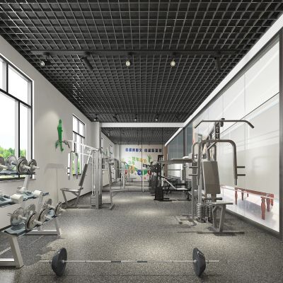 现代健身房 跑步机