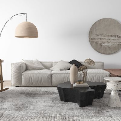 现代布艺沙发 茶几 摇椅