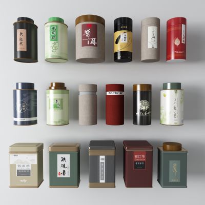 现代茶叶盒 红茶 绿茶