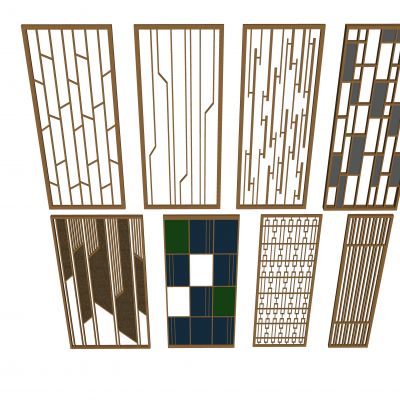 现代隔断屏风SU模型