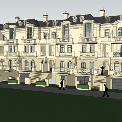 联排别墅，法式，四栋