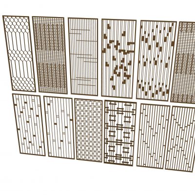 新中式金属屏风隔断