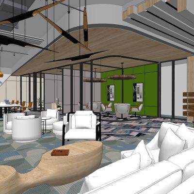 现代精致办公室SU模型