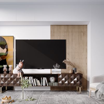 现代简约北欧轻奢风格客厅电视柜