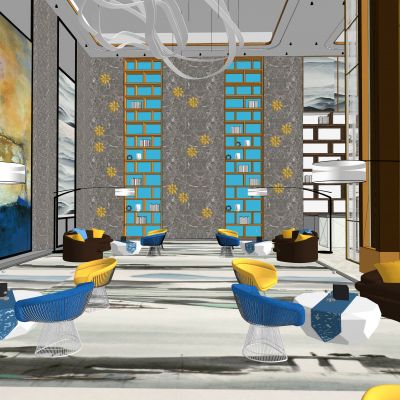 现代万达售楼处大堂大厅