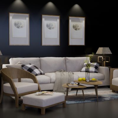 北欧简约沙发茶几组合