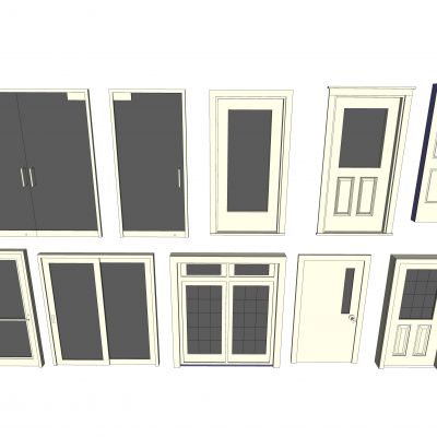 现代门玻璃移门组合